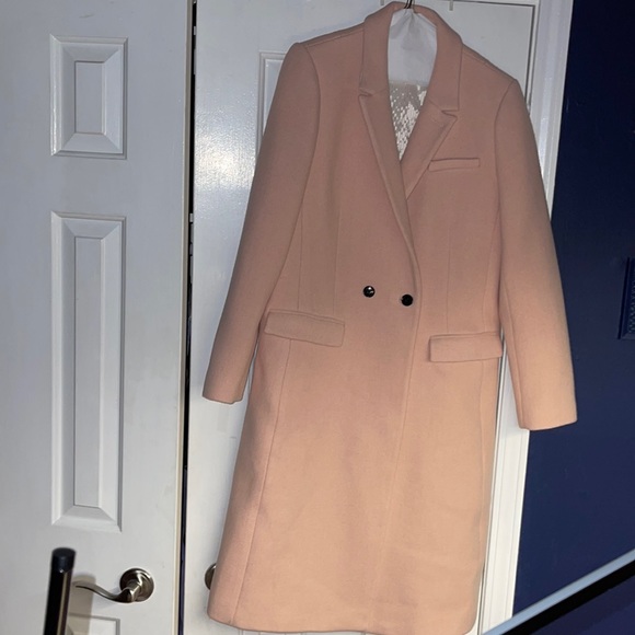BANANA REPUBLIC PINK DOUBLE-BREASTED COAT PINK BLUSH MEDIUM - Picture 7 of 16